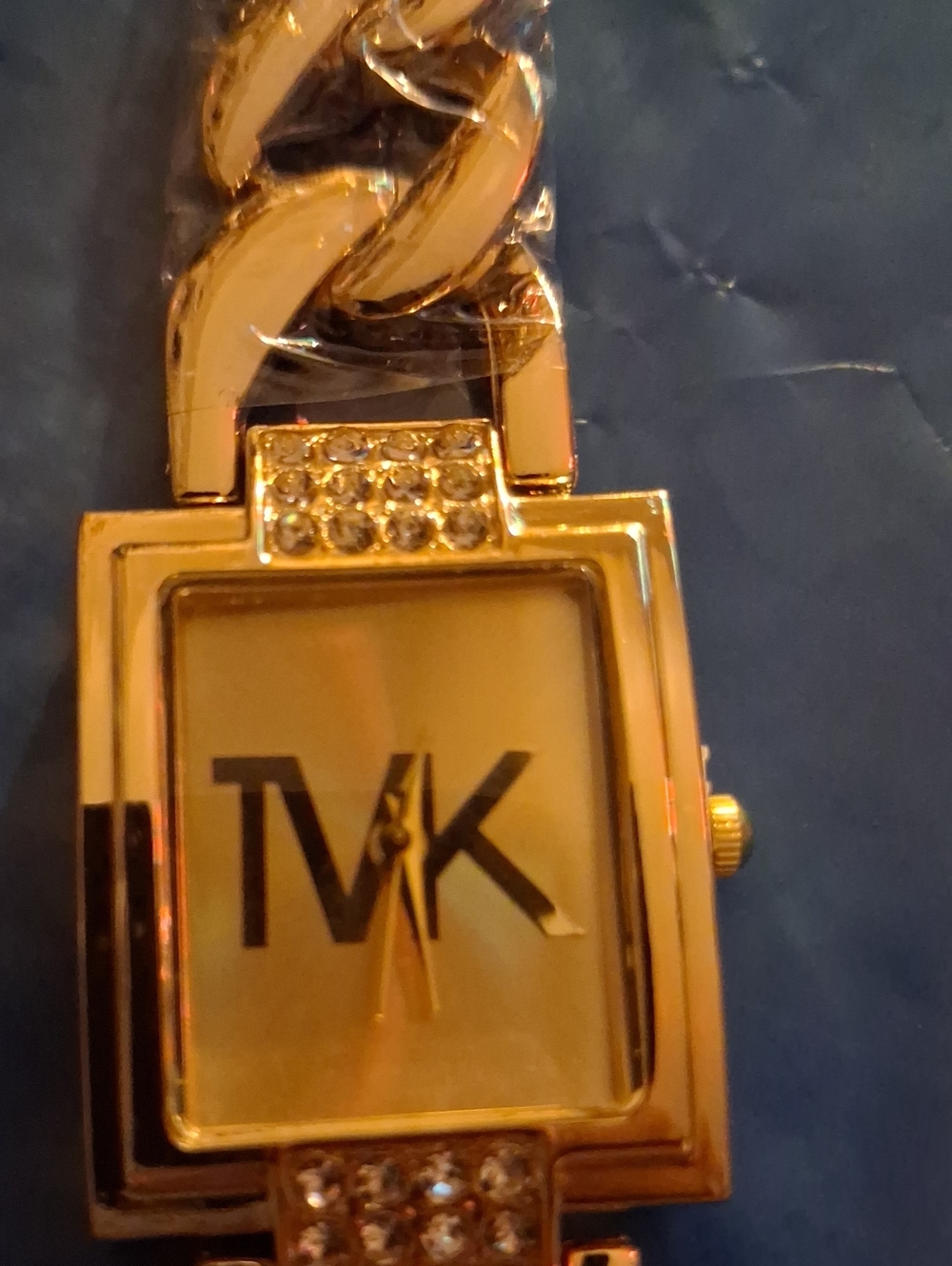 Michael Kors Gold-Tone Rectangular Bracelet Watch with Crystal Accents